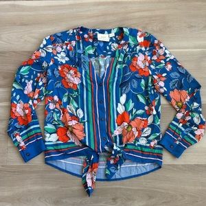 Anthropologie - Maeve Elan Scarf-Printed Blouse